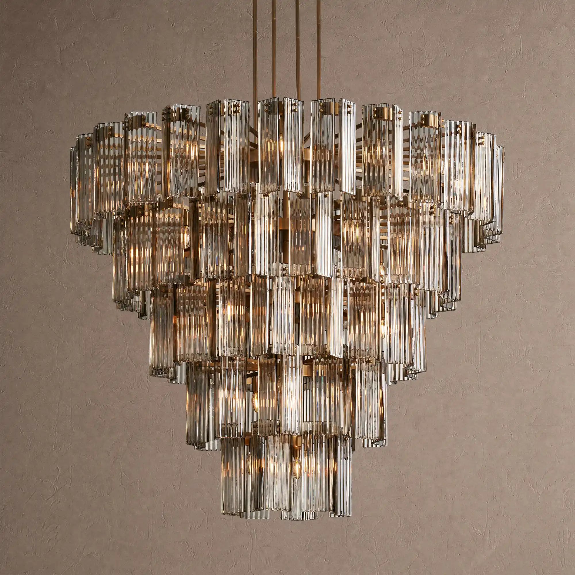 Delsie Round Chandelier 38''48''60'' - 60‘’BrassSmokeBlushlighting
