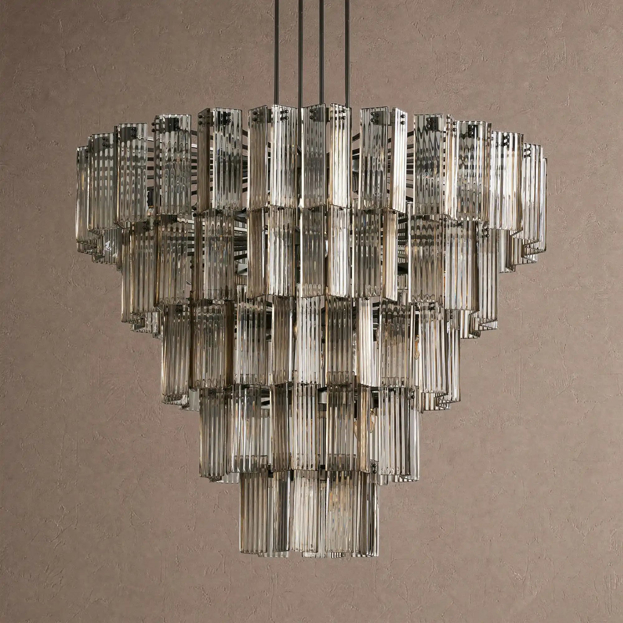 Delsie Round Chandelier 38''48''60'' - 60‘’BlackSmokeBlushlighting