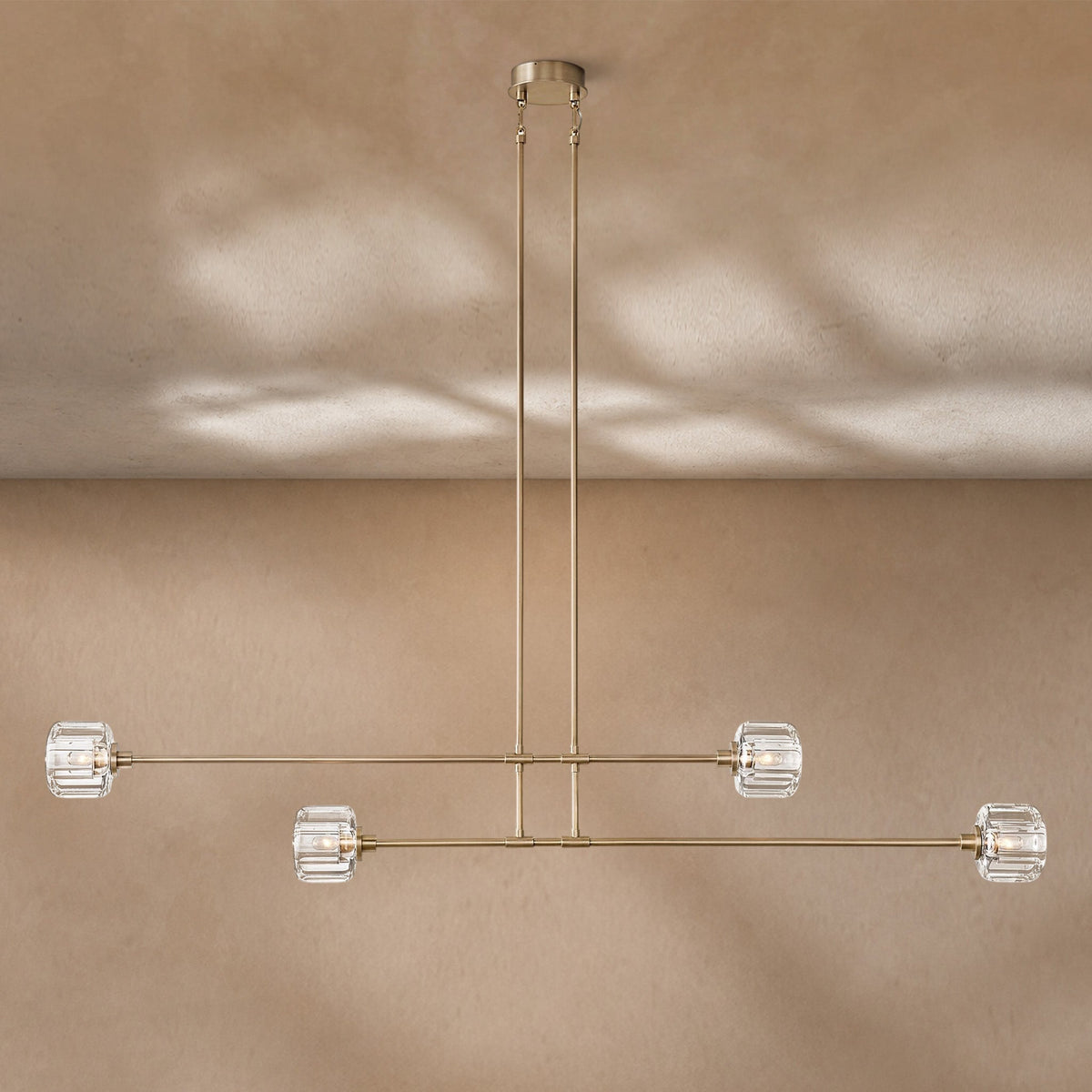 Delume Mobile Linear Chandelier 54" 72" - 54"Natural BrassBlushlighting