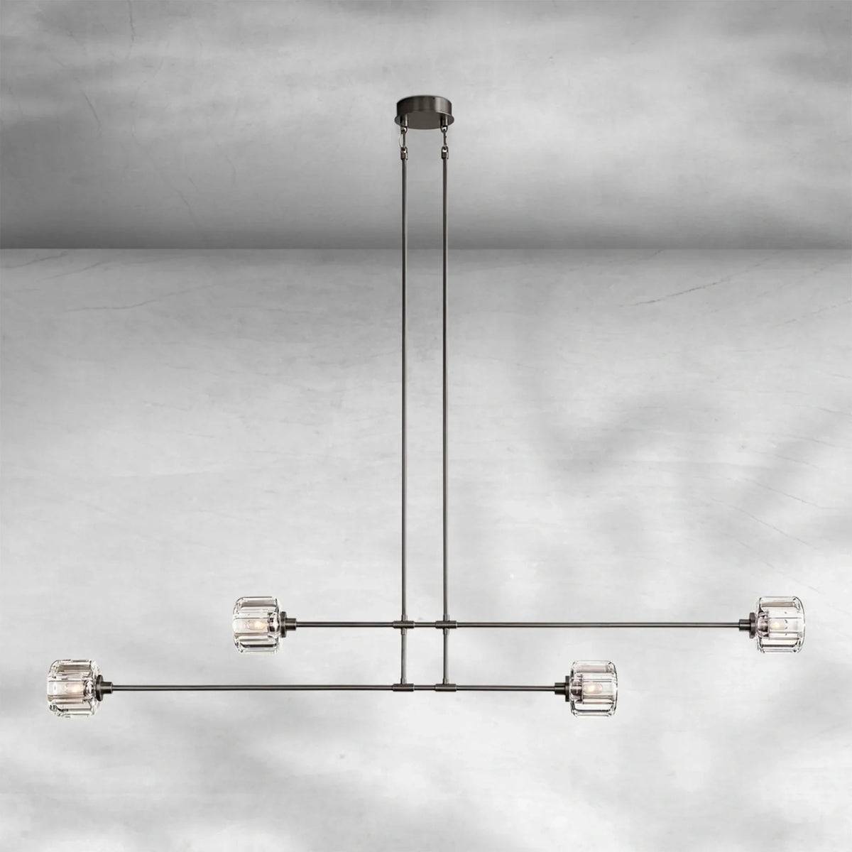 Delume Mobile Linear Chandelier 54" 72" - 72"BronzeBlushlighting