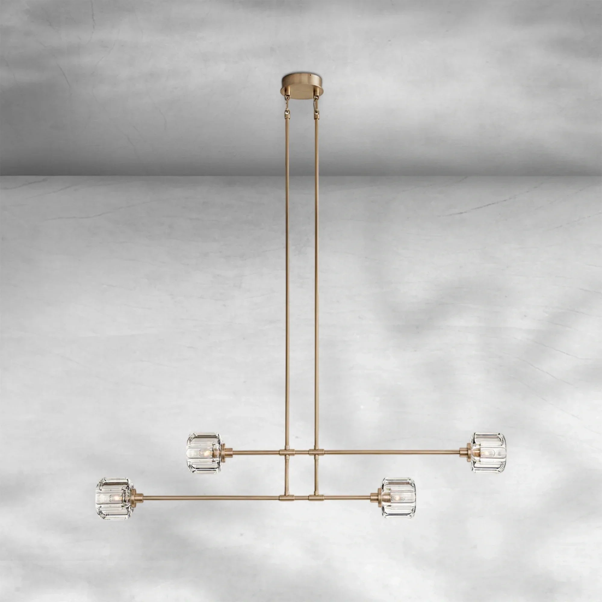 Delume Mobile Linear Chandelier 54" 72" - 54"Natural BrassBlushlighting