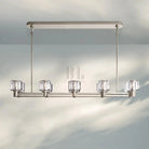 Demart Double Linear Chandelier 54'' 72''-54"W x 13¼"D x 7"H-Polished Nickel-