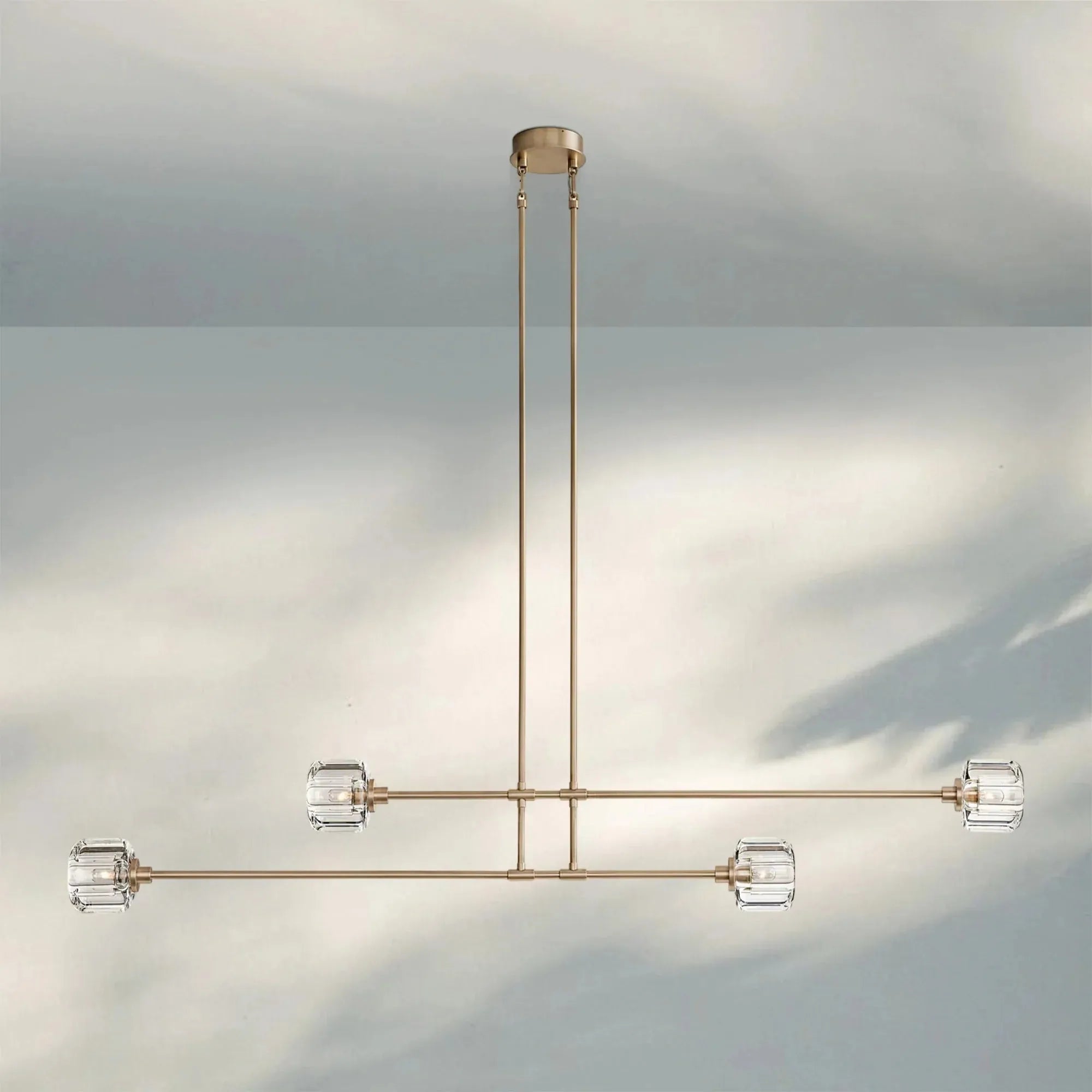 Demart Mobile Linear Chandelier 54" 72"-72''-Natural Brass-