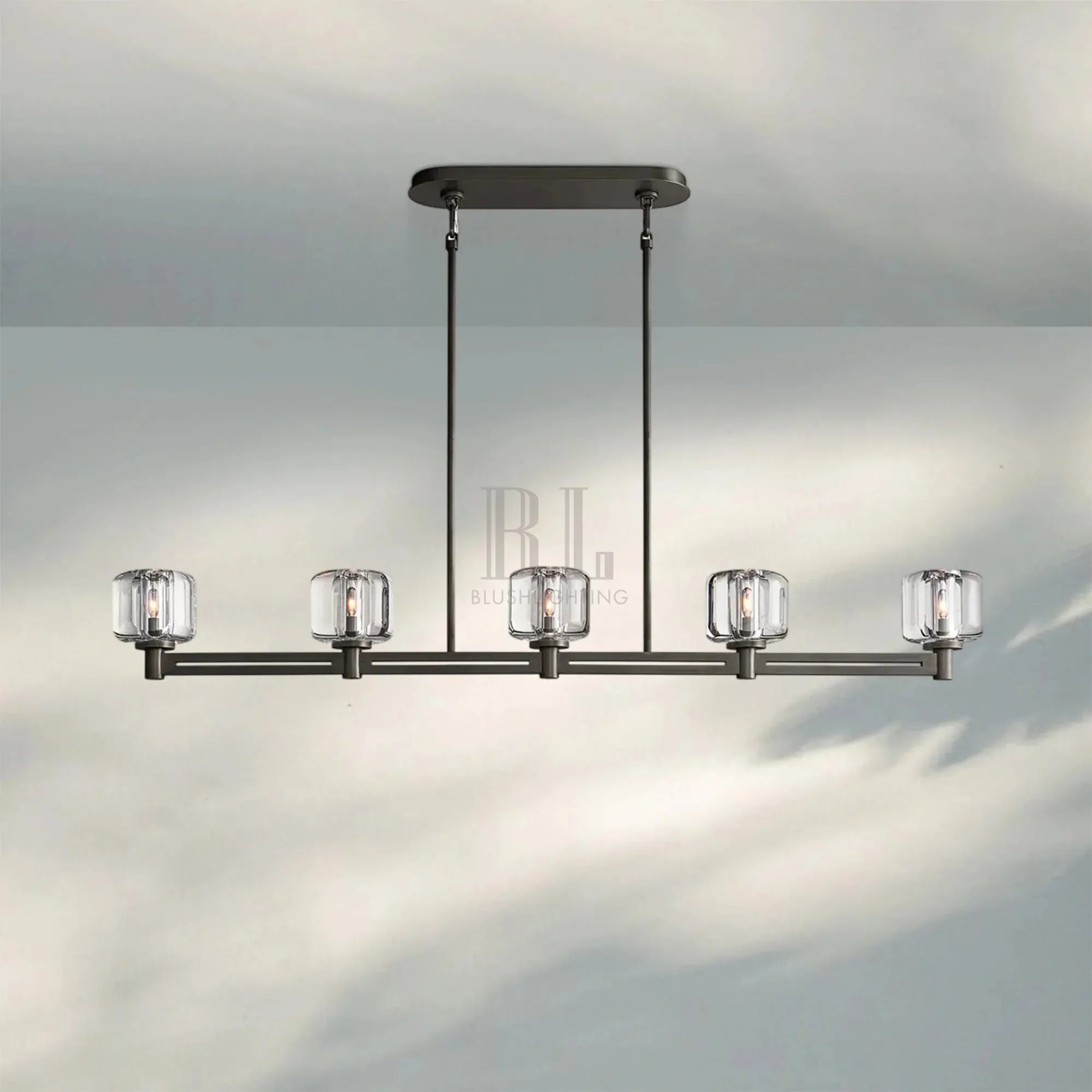 Demart Single Linear Chandelier 54'' 72''-54''-Bronze-