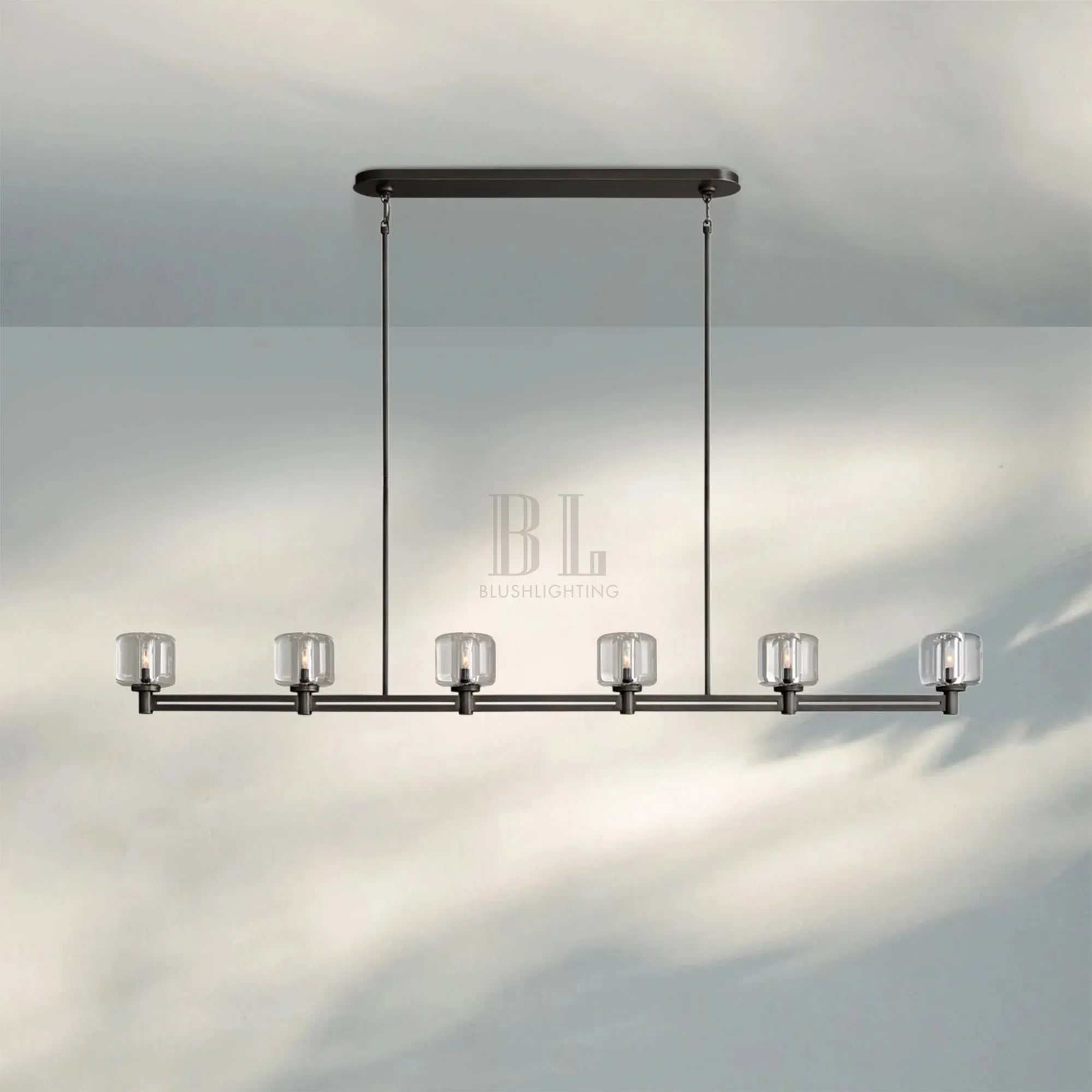 Demart Single Linear Chandelier 54'' 72''-72''-Bronze-