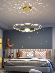 Blushlighting® Romantic Starry and Cloud-shapped Chandelier for Bedroom image | luxury lighting | cloud shape chandeliers