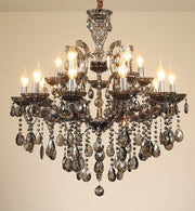 Blushlighting® European-style LED Crystal Creative Candle Light Retro Chandelier Warm light / Smoke Gray / 15 heads