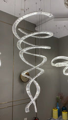 Designer Foyer Living Room Ceiling Light Fixture Stylish Spiral Crystal Chandelier for Hotel Entrance - Blushlighting