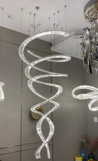 Designer Foyer Living Room Ceiling Light Fixture Stylish Spiral Crystal Chandelier for Hotel Entrance - Blushlighting