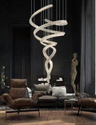 Designer Foyer Living Room Ceiling Light Fixture Stylish Spiral Crystal Chandelier for Hotel Entrance - D39.4"*H98.4"/47kgWith CanopyWarm LightBlushlighting