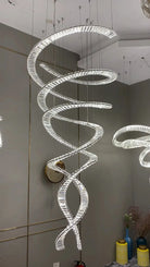 Designer Foyer Living Room Ceiling Light Fixture Stylish Spiral Crystal Chandelier for Hotel Entrance - Blushlighting