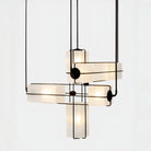 Designer Modern Geometric Grid - Form Handblown Glass Chandelier for Low Ceilings - L35.43"*W35.43"*H51.18"(90cm*90cm*H130cm)Warm LightBlushlighting