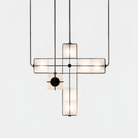 Designer Modern Geometric Grid - Form Handblown Glass Chandelier for Low Ceilings - L35.43"*W35.43"*H51.18"(90cm*90cm*H130cm)Warm LightBlushlighting