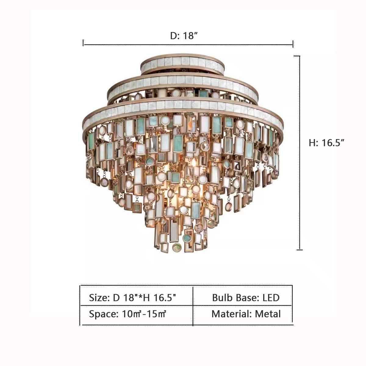 Designer Style Multi-tier Vintage Colorful Plaid Glass Chandelier for Hallway/Living Room/Foyer - D24.0"*H32.0"Blushlighting