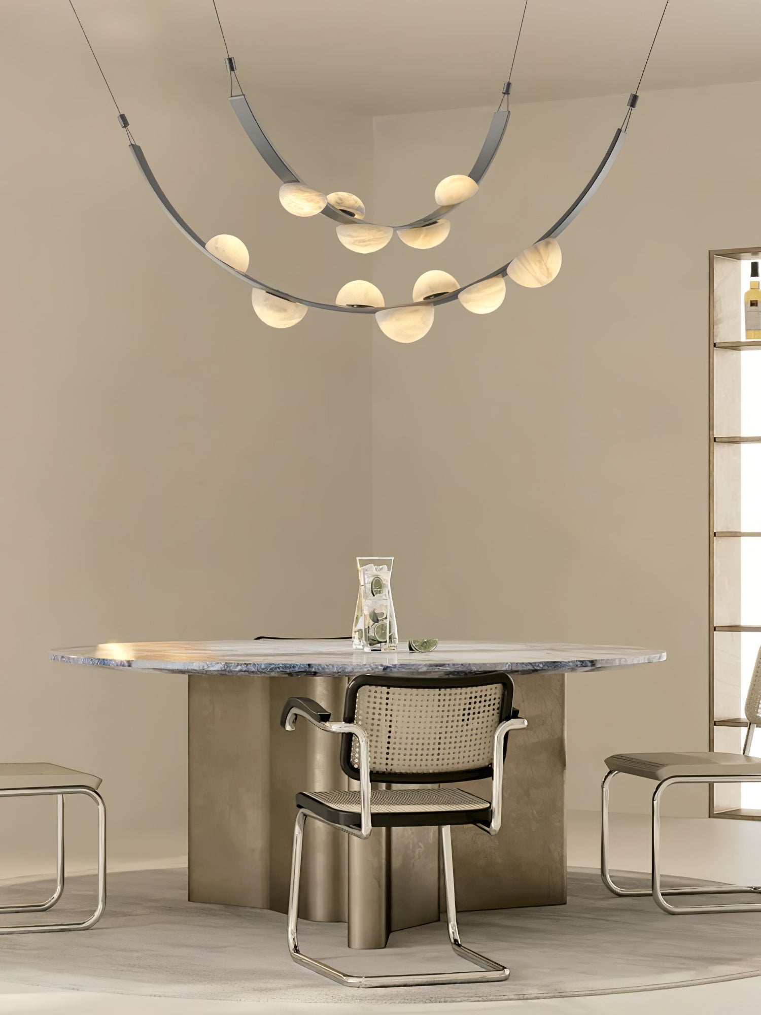 Dew Drops Alabaster Chandelier - L 188cm x H 120cm / L 74″ x H 47.2″Black & WhiteWarm LightBlushlighting