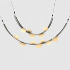 Dew Drops Alabaster LED Chandelier – Black White Warm Light - L 74″ x H 47.2″Black & WhiteWarm LightBlushlighting