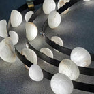 Dew Drops Alabaster LED Chandelier – Black White Warm Light - L 74″ x H 47.2″Black & WhiteWarm LightBlushlighting