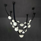 Dew Drops Alabaster LED Chandelier – Black White Warm Light - L 74″ x H 47.2″Black & WhiteWarm LightBlushlighting