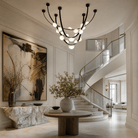 Dew Drops Alabaster LED Chandelier – Black White Warm Light - L 70.9″ x H 23.6″Black & WhiteWarm LightBlushlighting