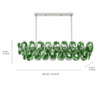 Dining Room Chandelier | Sculptural Green Glass Linear Style | Verdalia - L47.2” × W13.8” × H11.4”Blushlighting