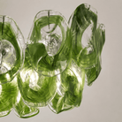 Dining Room Chandelier | Sculptural Green Glass Linear Style | Verdalia - L39.4” × W13.8” × H11.4”Blushlighting