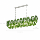 Dining Room Chandelier | Sculptural Green Glass Linear Style | Verdalia - L39.4” × W13.8” × H11.4”Blushlighting
