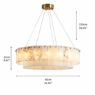 Dining Room Chandelier | Spanish Alabaster Tiered Style | Solenne - D31.5” × H8.7”Blushlighting