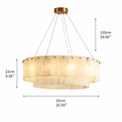 Dining Room Chandelier | Spanish Alabaster Tiered Style | Solenne - D23.6” × H8.7”Blushlighting