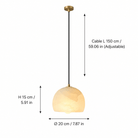 Dining Room Pendant Light | Italian Modern Alabaster | Lunetta - D7.87” × H5.91”Blushlighting