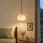 Dining Room Pendant Light | Italian Modern Alabaster | Lunetta - D7.87” × H5.91”Blushlighting