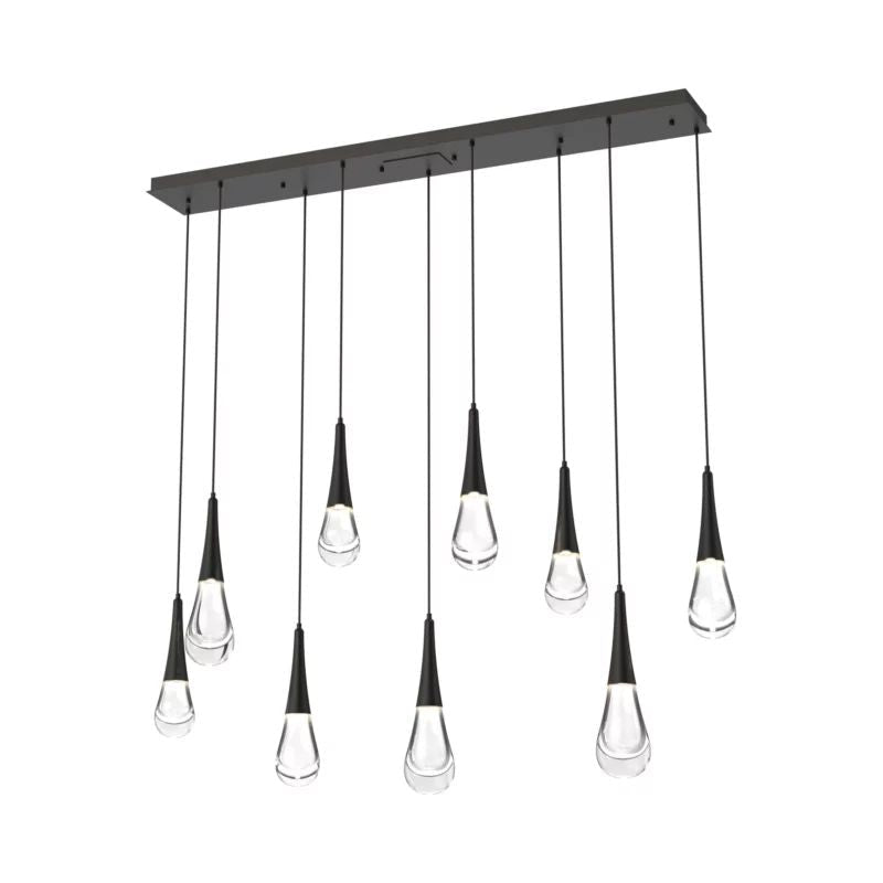 Dolores Linear Chandelier - 9 lightsMatte BlackBlushlighting