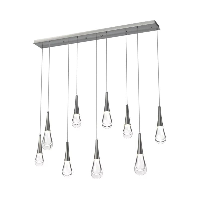 Dolores Linear Chandelier - 9 lightsSatin NickelBlushlighting