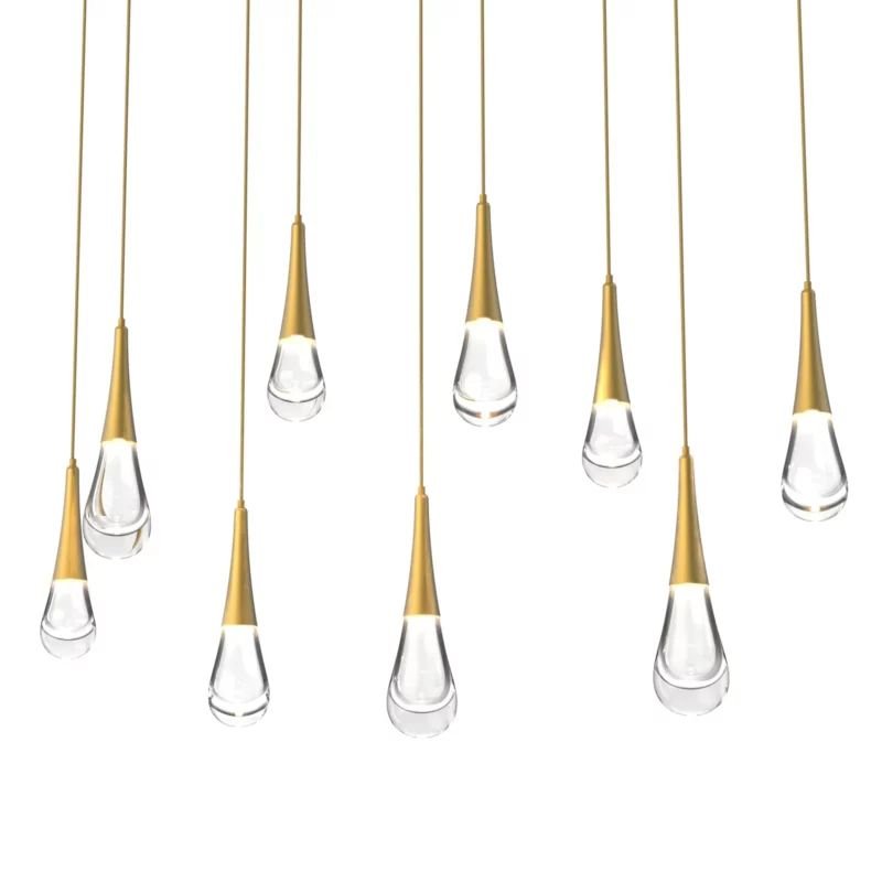 Dolores Linear Chandelier - 9 lightsSatin NickelBlushlighting