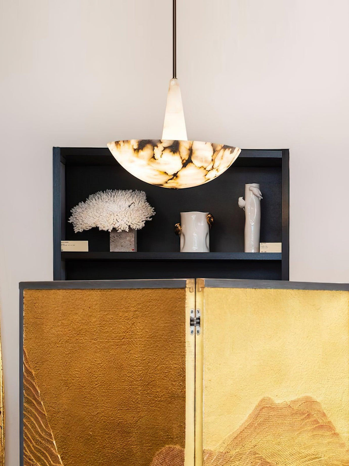 Domus Alabaster Chandelier - ∅ 19.7″ x H 19.7″ / Dia 50cm x H 50cmWhiteWarm LightBlushlighting