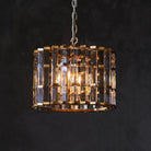 Dora Glass Round Chandelier - 9“Polished NickelBlushlighting