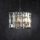 Dora Glass Round Chandelier - 9“Polished NickelBlushlighting