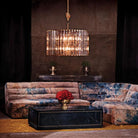 Dora Glass Round Chandelier - 9“Polished NickelBlushlighting