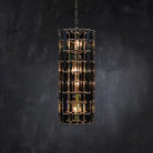 Dora Glass Round Chandelier - 9“Polished NickelBlushlighting
