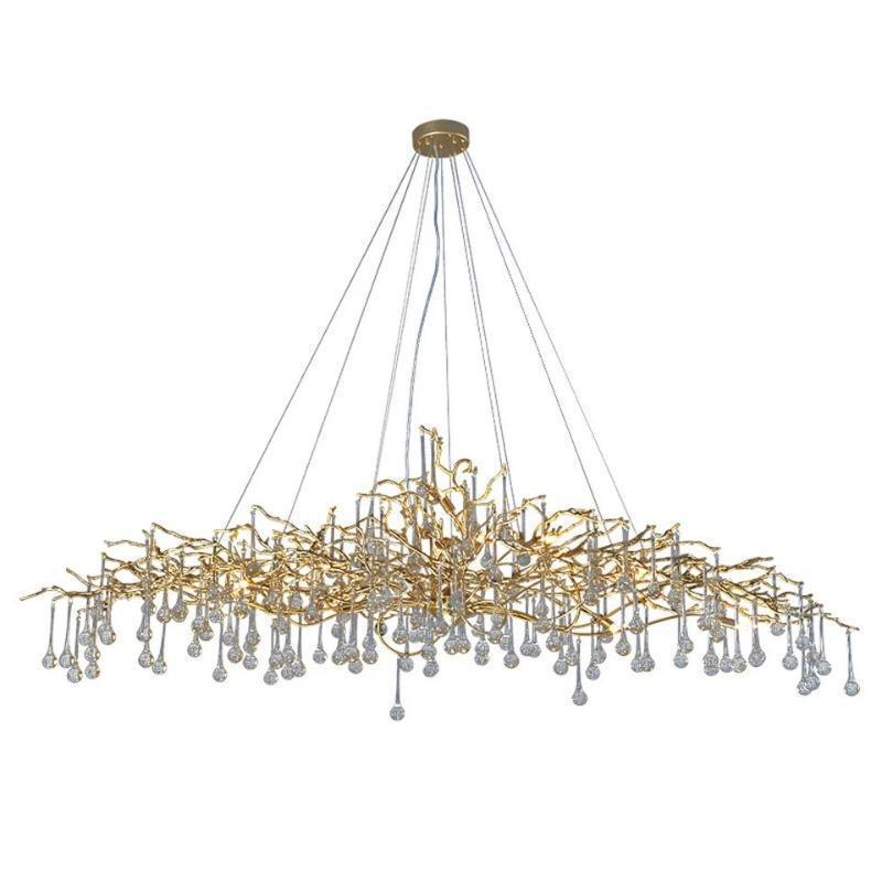 Doris Branch Crystal Chandelier Light-Chandeliers-Blushlighting
