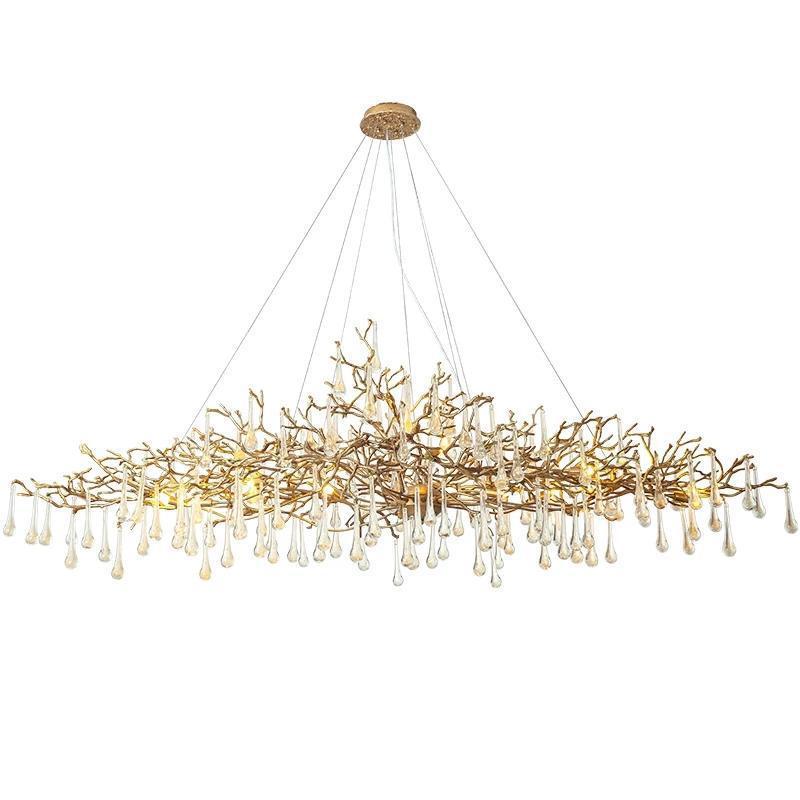 Doris Branch Crystal Chandelier Light-Chandeliers-Blushlighting