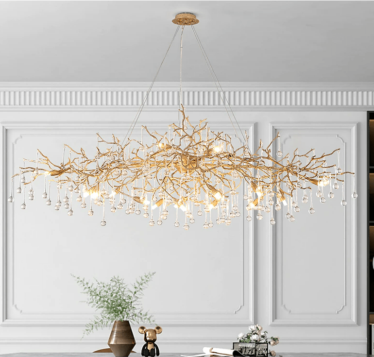 Doris Branch Crystal Chandelier Light - GoldLength 100 cm x Width 62 cm x Height 50 cmBlushlighting