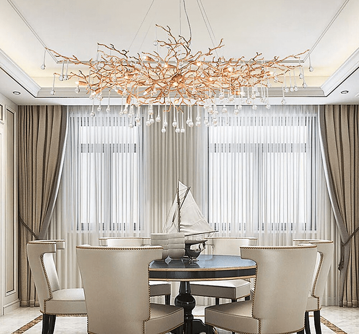Doris Branch Crystal Chandelier Light - GoldLength 100 cm x Width 62 cm x Height 50 cmBlushlighting