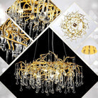 Doris Crystal Round Branch Chandelier 23.5"D Gold-Chandelier-Blushlighting