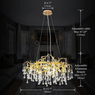 Doris Crystal Round Branch Chandelier 23.5"D Gold-Chandelier-Blushlighting