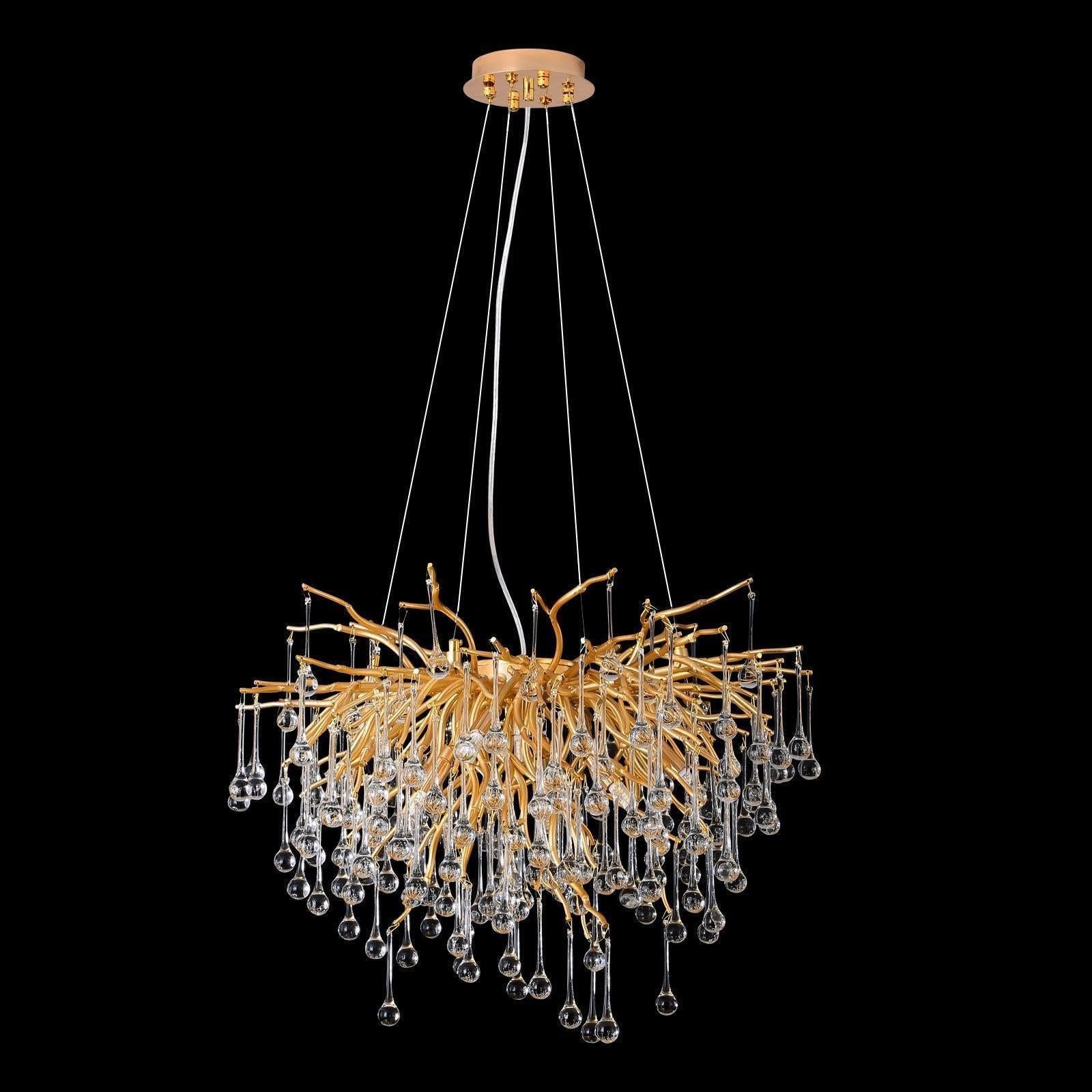 Doris Rain Branch Chandelier 23.5"D Gold-Chandelier-Blushlighting