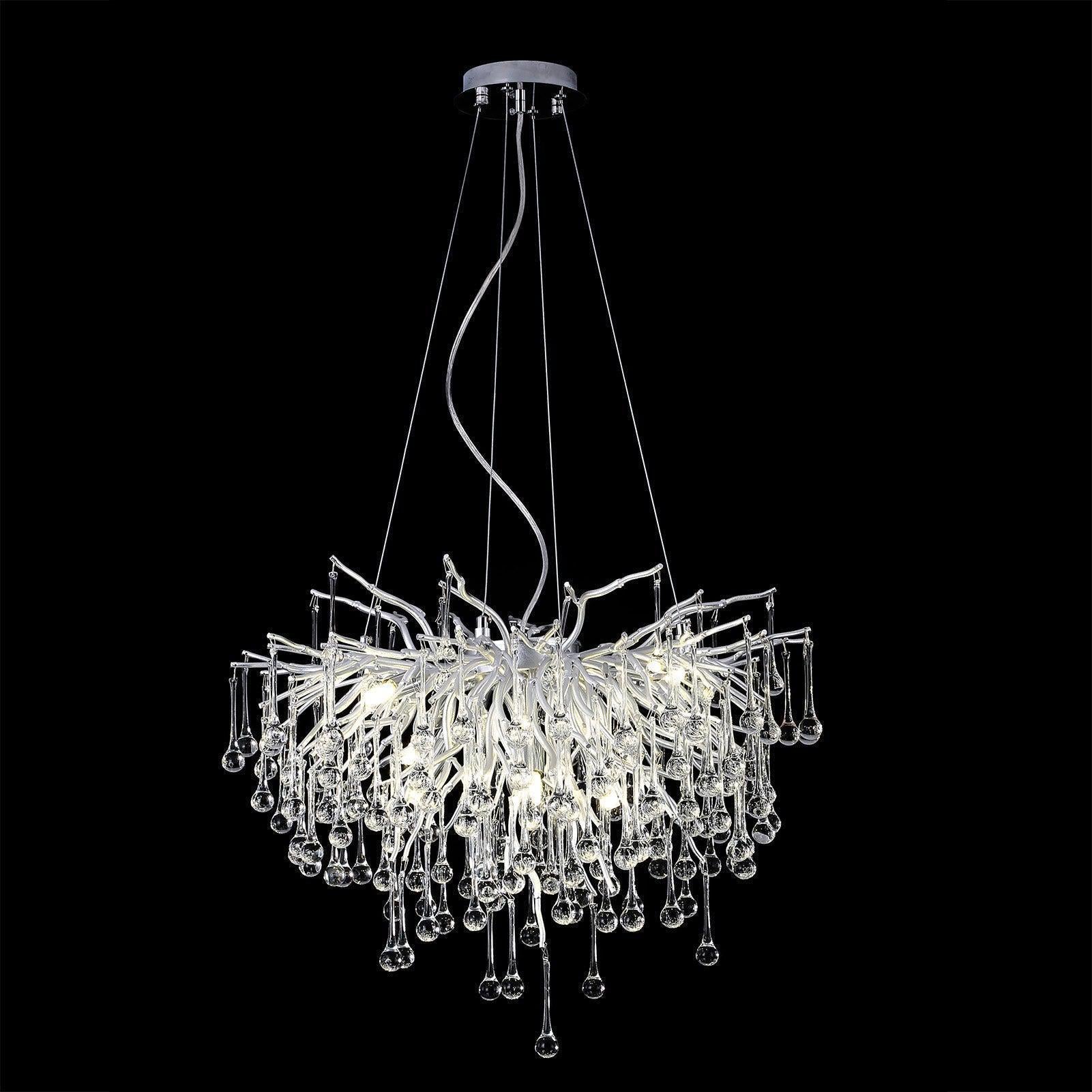 Doris Rain Branch Chandelier Dia 23.5" Silver-Chandelier-Blushlighting