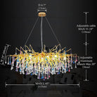 Doris Rain Crystal Branch Chandelier 54"L-Chandelier-Blushlighting