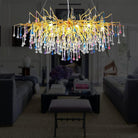 Doris Rain Crystal Branch Chandelier 54"L-Chandelier-Blushlighting