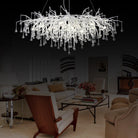 Doris Rectangle Branch Chandelier 45"L Silver-Chandelier-Blushlighting