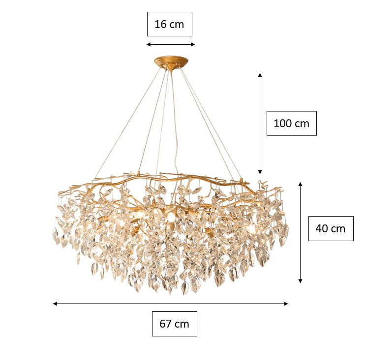 Doris Round Modern Branch Chandeliers - Diameter 67 cm x Height 40 cmWarm LightBlushlighting